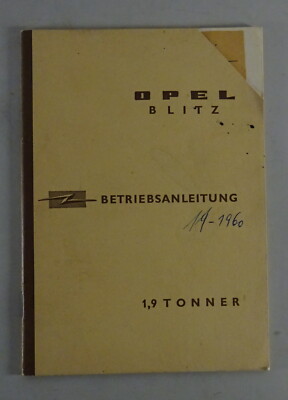 Betriebsanleitung Opel Blitz 1,9 Tonner Stand 11/1960