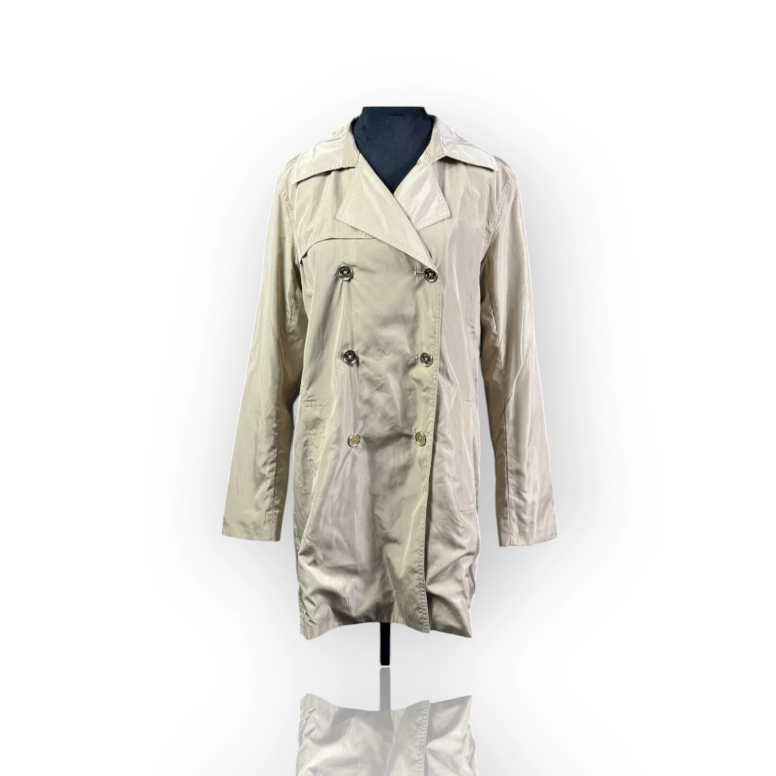 Michael Kors trench coat donna taglia XL kaki manica lunga doppiopetto