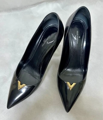 Chaussures Louis Vuitton escarpins talon logo LV EU 36,5 US 6,5 cuir authentique - Photo 1/4