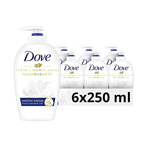 Dove crème lavante formule quart hydratant lot de 6 flacons 250 ml de savon liquide