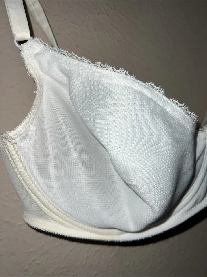 Vintage Vanity Fair SZ 38B Cup Bra Underwire 80’s Made USA White 2 Tone - Image 4 of 4
