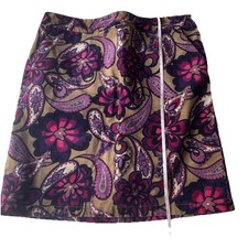 TALBOTS 6P Pink Paisley A-Line Skirt Holiday Preppy Cottage Knee Length