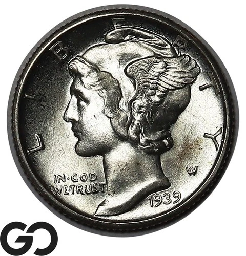 1939-D Mercury Dime, Lustrous Solid Gem BU++