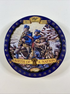 Vintage 1855-1993 MILLER GENUINE DRAFT BIRTH OF A NATION Metal Coasters Sealed