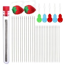 Extra Fine Thin Beading Embroidery Needles 40 Pcs Long Straight Jewelry Maki...