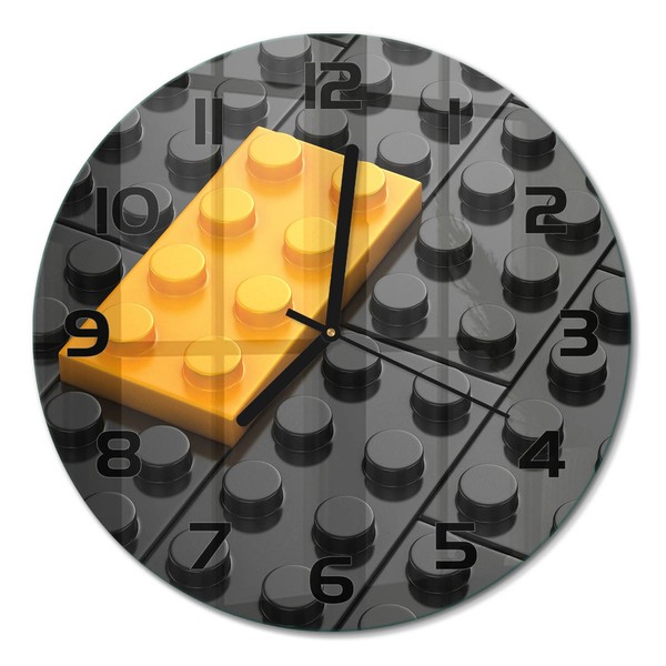 Dekorative Wanduhr Mit Leisem Uhrwerk Lego-Steine Schwarze Zeiger Fi30 Cm-image