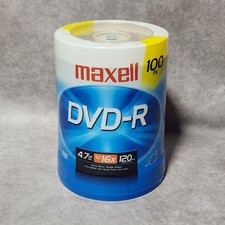 MAXELL 100 pk Pack spindle DVD-R Recordable Discs 4.7GB Up to 16x 120 minutes