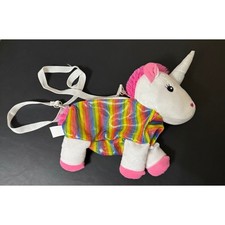 Kids Plush Unicorn Rainbow Sparkle Purse Shoulder Bag Childrens Accessory