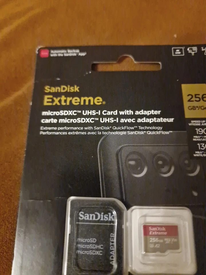 SanDisk Extreme 256 GB microSDXC Memory Card with An SD Adapter Brand New Sealed - Image 2 of 4