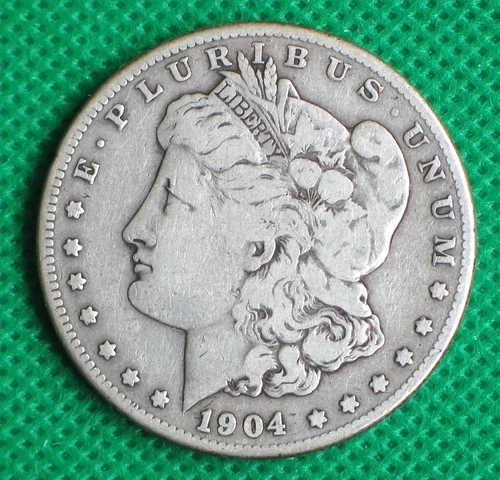 1904-S $1 Morgan Silver Dollar-Fine-Low Mintage of 2,304,000-Free Shipping