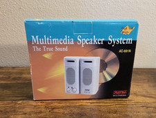 Vintage JUSTer AC-691N Multimedia Speaker System-Cleaned, Tested WORKING