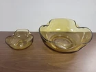 Vintage Anchor Hocking Honey Gold Chip and Dip Bowl Set - No Hanger