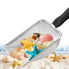 Beach Mesh Shovel for Shell Collecting, Stainless Steel Sand Sifter Scoop for...