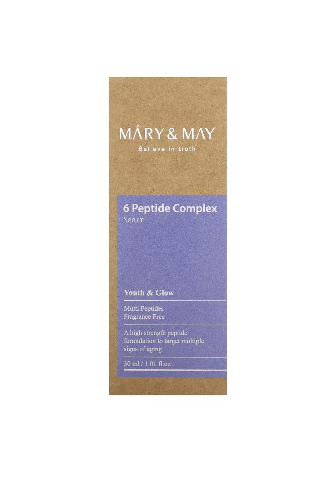 MARY & MAY Believe In Truth 6 Peptide Complex Serum 1.01oz NIB