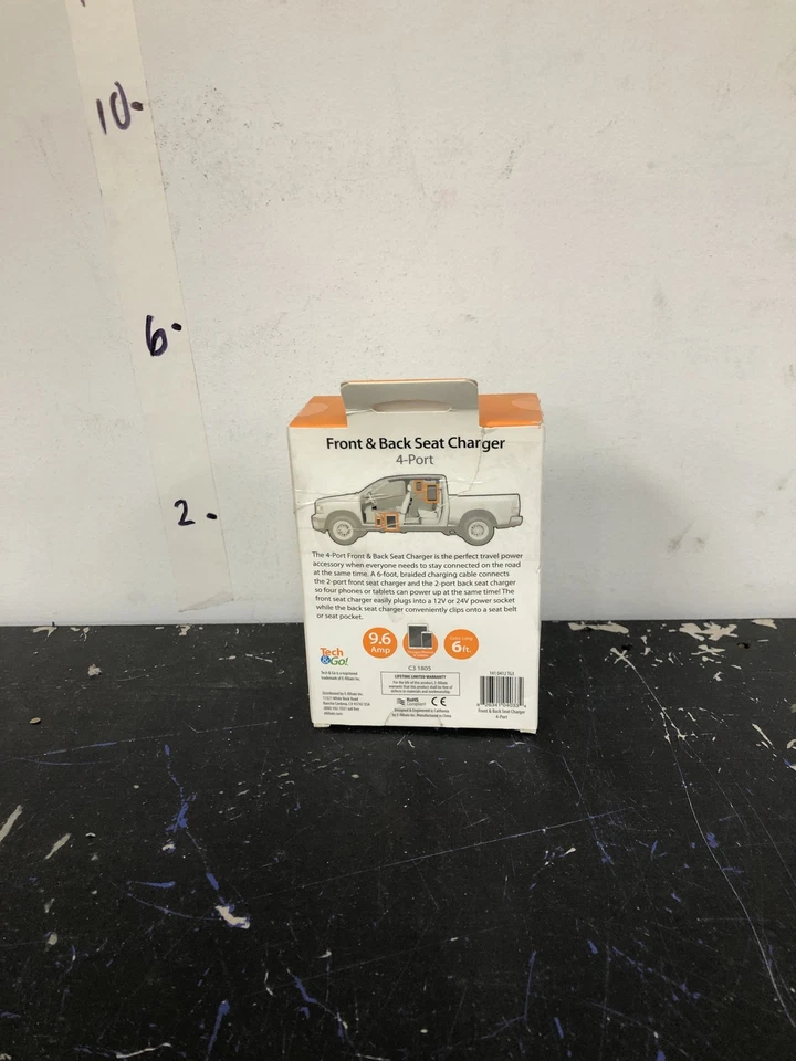 Tech and go 141 0412 TG3 9.6 Amp 4-Port Front and Back Seat Charger - Image 2 of 4