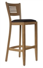 Barstuhl Barhocker mit Lehne Tresenhocher Holz Buche massiv H-65 cm Kunstleder