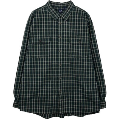 Used 90'S GAP (Old GAP) Long-Sleeve Cotton Check Shirt Men's XL equivalent V...