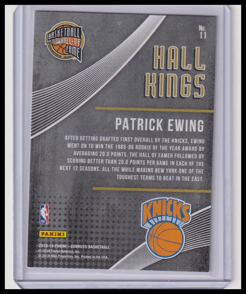 2018-19 Donruss #11 Patrick Ewing Hall Kings Press Proof Red 44/99 - Image 2 of 2