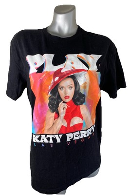 Katy Perry Play Las Vegas Graphic T-shirt Black Short Sleeve Music Womens Medium