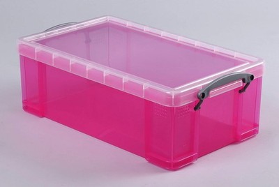 Really Useful 12TBPK 12 Liter Aufbewahrungsbox - Transparent Pink LIEFERUNG AM NÄCHSTEN TAG