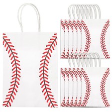 12 Pcs Paper Shopping Bags with Handles Party Favor Baseball Themed Football