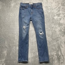 Abercrombie Kids Skinny Jean Kids Size 13/14 Blue Distressed Ripped Denim