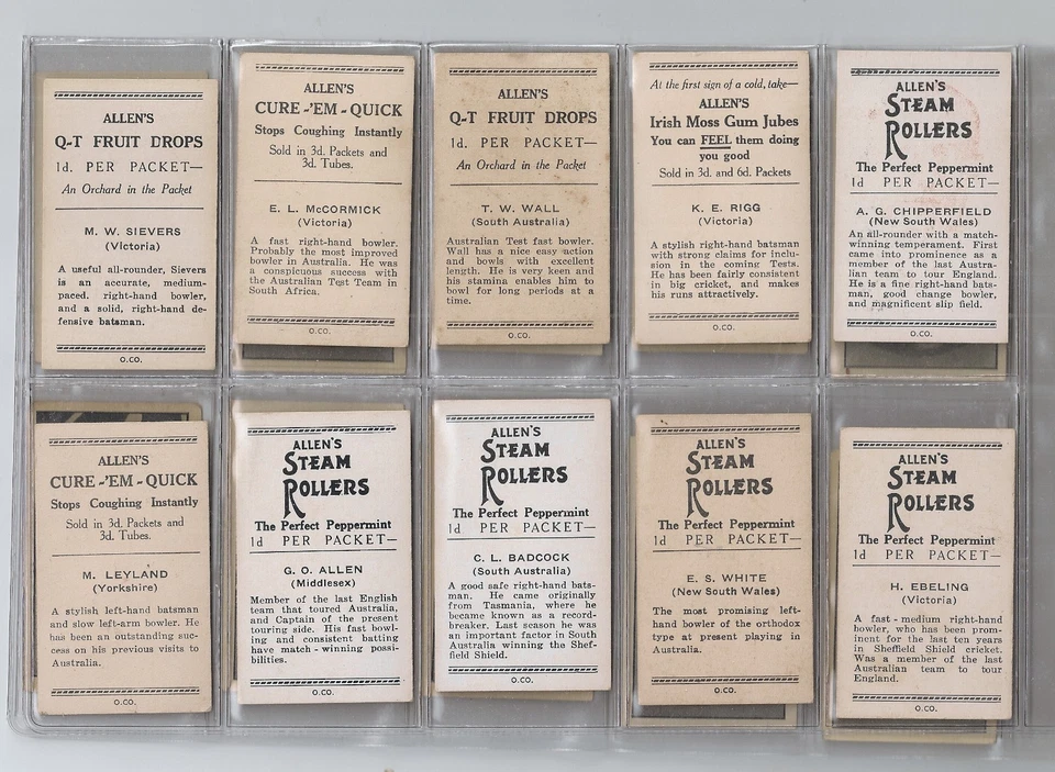 1934/35 Allens Australian & English Cricketers set of 36 mixed backs inc Bradman - image 4 of 4