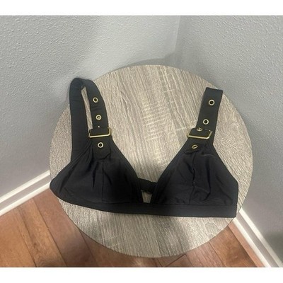 Venus Black Gold Buckle Bikini Top 32c 34b 36a