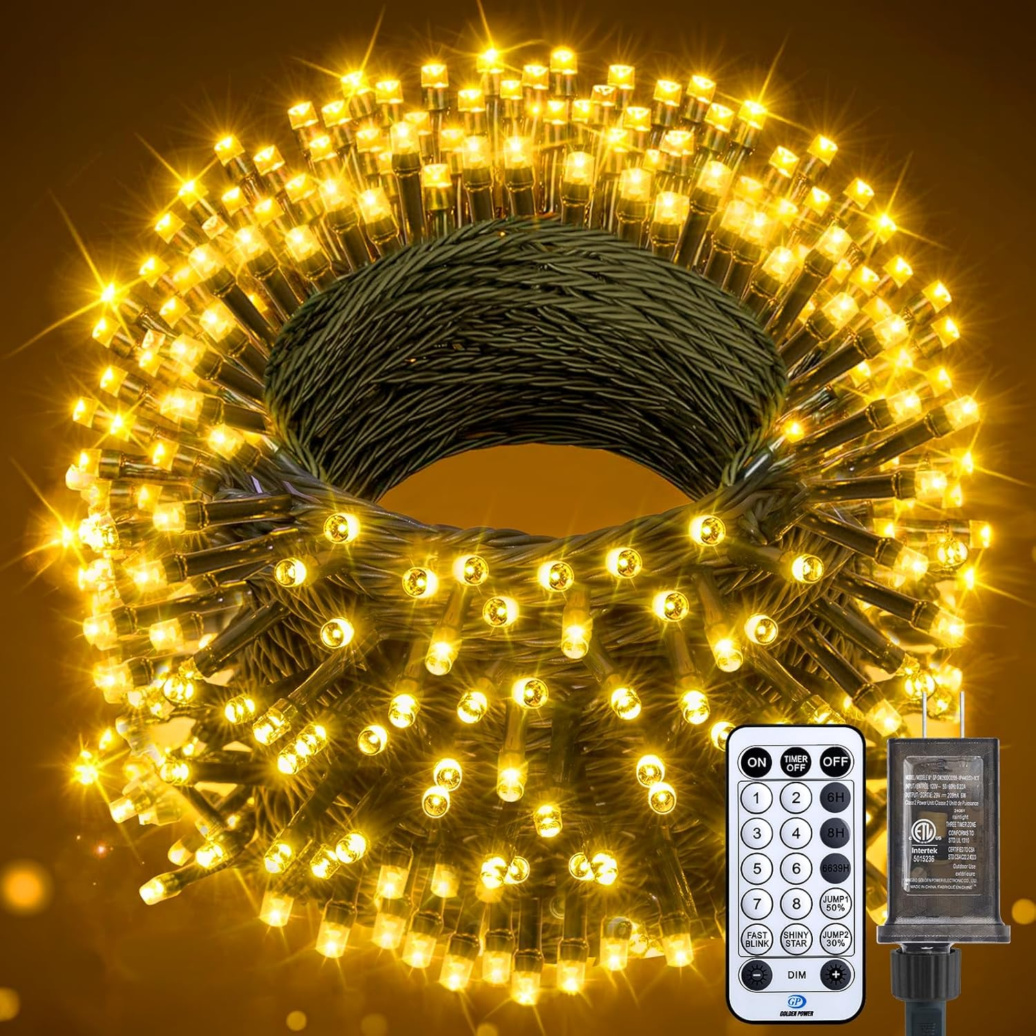 66FT 200 LED Christmas Tree Lights, Twinkle Fairy Lights String with 8 Flashing