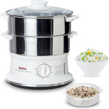 Tefal VC1451 Steam Cooker, 2 Stainless Steel Containers, 6 L Capacity, 24 Cm Dia