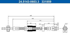 Bremsschlauch ATE 24.5143-0603.3 M10x1,5 für VW PASSAT B6 3C2 Variant 3C5 B7 362
