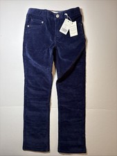 Boden Kids Boys Pants Size 7 Youth Blue Holiday Corduroy Adj. Waist NWT