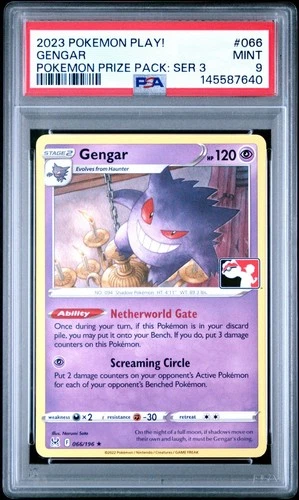 PSA 9 - Gengar 066/196 Prize Pack Series: 3 Pokémon Play! Graded Card