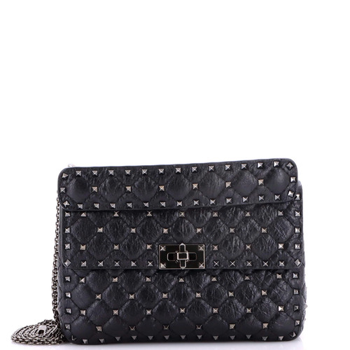 Valentino Garavani Rockstud Spike Flap Bag Quilted Leather Medium