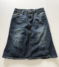 Vintage Unionbay Mid A Line Jean Denim Skirt Boho Hippie Y2K Festival Sz 7