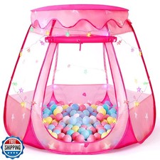 Pop Up Princess Tent with Colorful Star Lights for 1 2 3 Year Old
