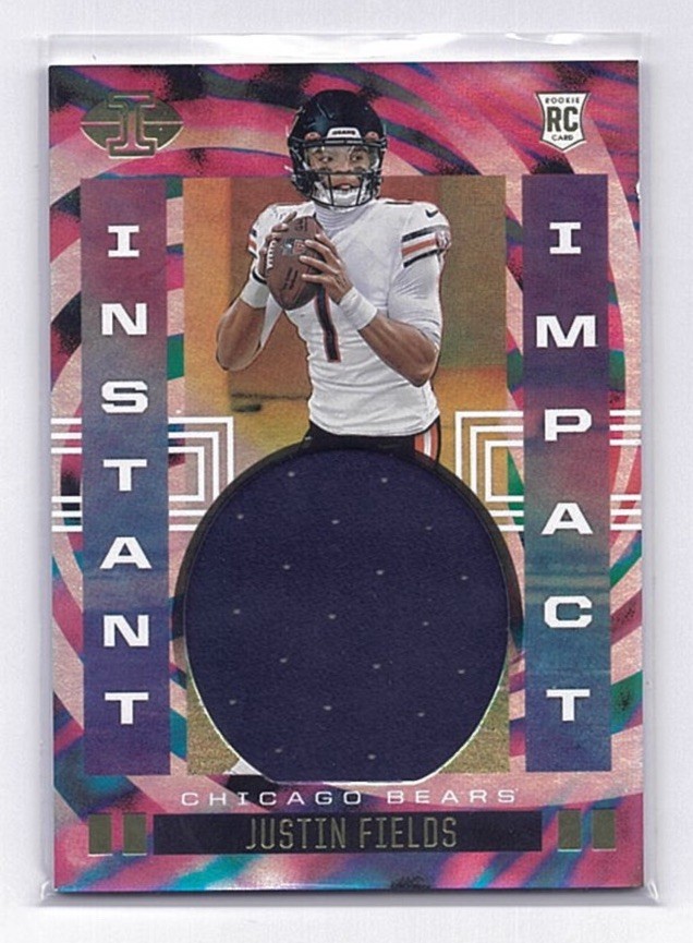 Panini 2021 Illusions Instant Impact Justin Fields Bears Rookie Mem Insert II-JF