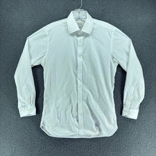 Ted Baker Endurance Shirt Mens 15 32/33 White Button Front Long Sleeve Dress