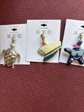 3 WEARABLE ART BY ROMAN NWT Silver toned Beach tropical theme