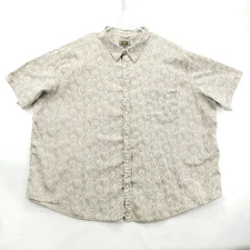 The Foundry Supply Co Shirt Mens 4XL Beige Short Sleeve Button Down Tropical