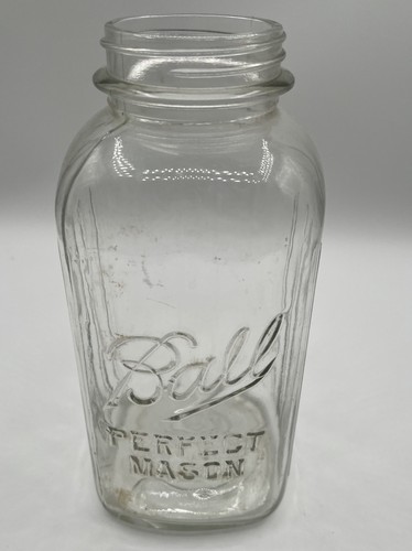 1/2 Gallon Ball Perfect Mason Jar 1933 - 1962 Regular Mouth Ribbed Clear Glass