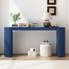 U_STYLE  Curved Design Console Table with Unique Vertical Stripe Design ,Suitabl