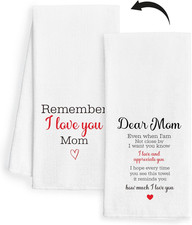 Mom Kitchen Towels - I Love You Mom Gifts for Birthday or Mothers Day, 1624 Inch