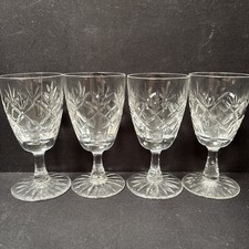 Set of 4 Clear Cut Glas/crystal Sherry/Liqueur Glasses, 4" Tall 2" Diameter.
