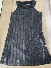 Vintage Rampage Sz M Sleeveless Little Black sequin  Dress /Top  Women