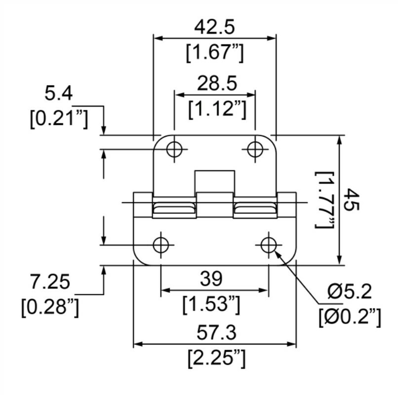 2pcs High Quality Small Size 57mm Black Finish TakeApart Hinges Lift