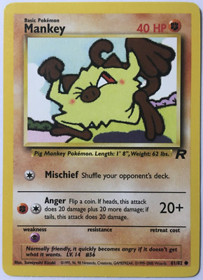 POKEMON MANKEY 61/82 TEAM ROCKET COMMON NEAR MINT