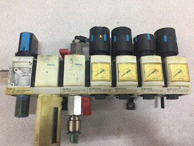USED FESTO FILTER REGULATOR BANK WITH 4 MS4-LRB-1-1/4-D6-AS