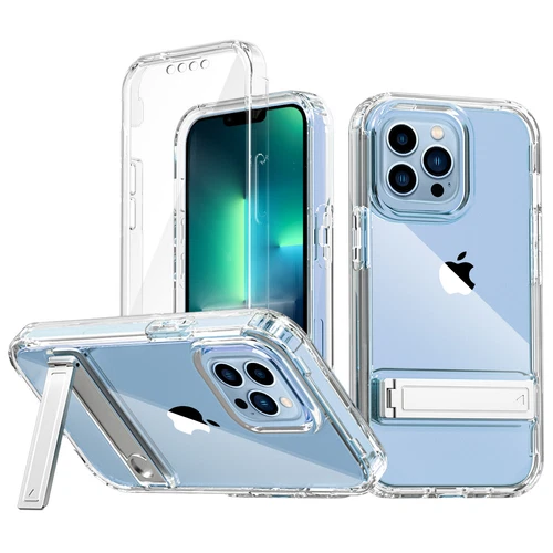 For iPhone 13 Pro Max Case Clear Full Shockproof Stand Cover Screen Protector   