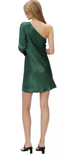 FREE PEOPLE x THIRD FORM Green Running Water One-Shoulder Mini Dress Size 6 NWT - Picture 9 of 9